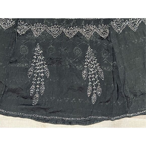 Free People Black Embellished Gauze Peasant Beads Sleeveless Tank Blouse XS NWOT - Picture 5 of 12